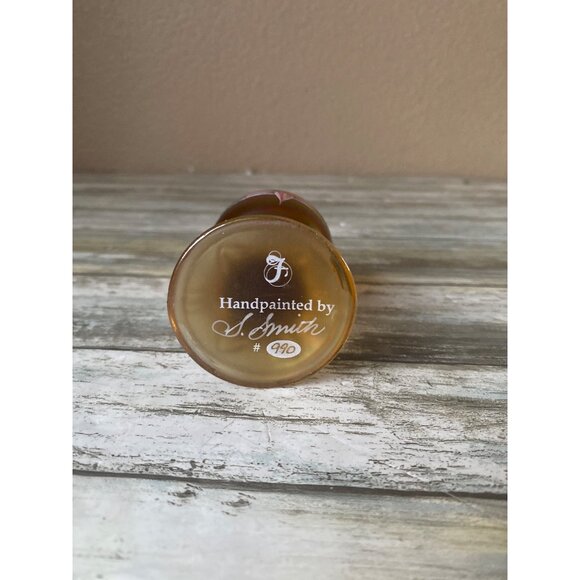 Fenton Hand Painted Iridescent Glass Pedestal Egg Snowflake Poinsettia Christmas - Picture 6 of 9